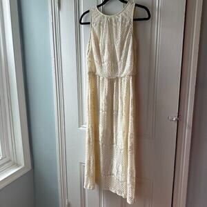 CB Est. 1962 Dress Womens Petite 8 White Crochet Lace Sleeveless Boho Fairy